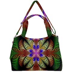 Fractal-abstract-flower-floral- -- Double Compartment Shoulder Bag