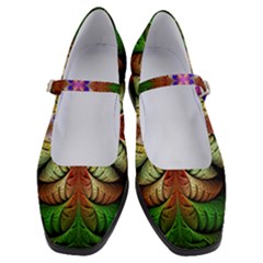 Fractal-abstract-flower-floral- -- Women s Mary Jane Shoes