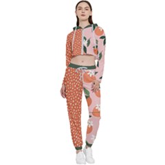 Tropical Polka Plants 2 Cropped Zip Up Lounge Set