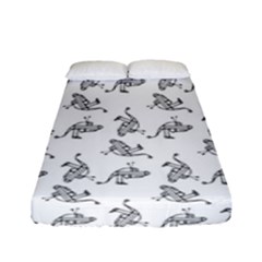 Robot Dog Drawing Motif Pattern Fitted Sheet (full/ Double Size) by dflcprintsclothing