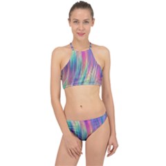 Rainbow Effect Cbdoilprincess  Racer Front Bikini Set by CBDOilPrincess1