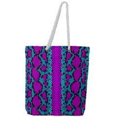 Snake Print Cbdoilprincess Full Print Rope Handle Tote (large) by CBDOilPrincess1