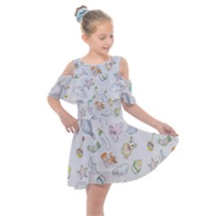 Hd-wallpaper-b 016 Kids  Shoulder Cutout Chiffon Dress