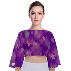 Hd-wallpaper-b 019 Tie Back Butterfly Sleeve Chiffon Top