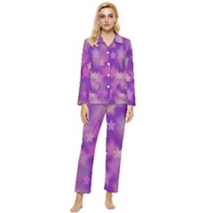 Hd-wallpaper-b 019 Womens  Long Sleeve Velvet Pocket Pajamas Set by nate14shop