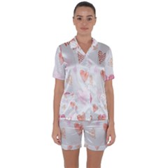 Hd-wallpaper-b 023 Satin Short Sleeve Pajamas Set