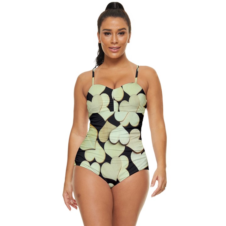 Heart-003 Retro Full Coverage Swimsuit