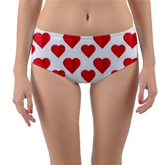 Heart-004 Reversible Mid-waist Bikini Bottoms by nate14shop