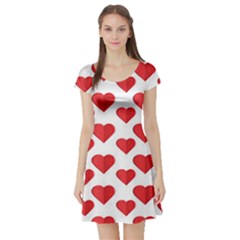 Heart-004 Short Sleeve Skater Dress by nate14shop