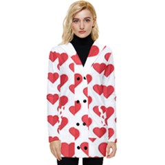 Heart-004 Button Up Hooded Coat  by nate14shop