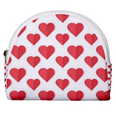 Heart-004 Horseshoe Style Canvas Pouch by nate14shop
