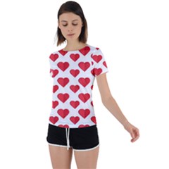 Heart-004 Back Circle Cutout Sports Tee