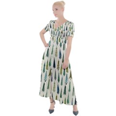 Christmas Tree Button Up Short Sleeve Maxi Dress by nate14shop