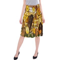 Lemon-slices Midi Beach Skirt by nate14shop