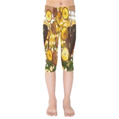 Lemon-slices Kids  Capri Leggings  by nate14shop