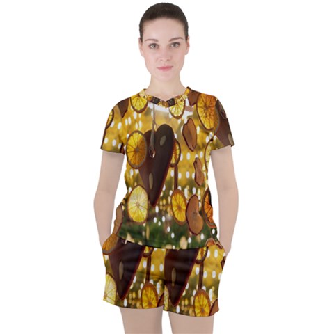 Lemon-slices Women s Tee And Shorts Set by nate14shop