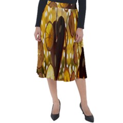 Lemon-slices Classic Velour Midi Skirt  by nate14shop