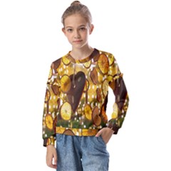 Lemon-slices Kids  Long Sleeve Tee With Frill 