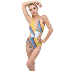 Paper Plunging Cut Out Swimsuit by nate14shop