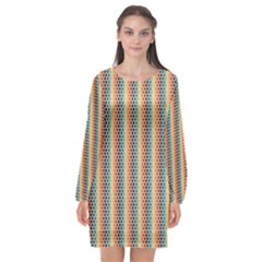 Digitalart Long Sleeve Chiffon Shift Dress 