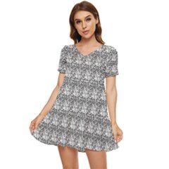 Digitalart Tiered Short Sleeve Babydoll Dress