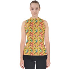 Pattern- B 001 Mock Neck Shell Top