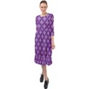 Purple-background Ruffle End Midi Chiffon Dress View1