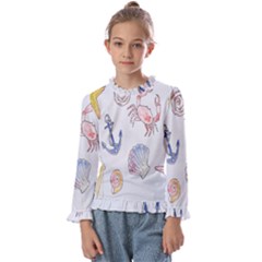 Sea-b 001 Kids  Frill Detail Tee