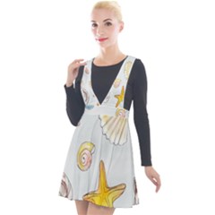 Sea-b 002 Plunge Pinafore Velour Dress