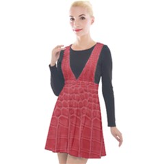 Skin Plunge Pinafore Velour Dress