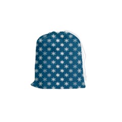 Snowflakes 001 Drawstring Pouch (small) by nate14shop