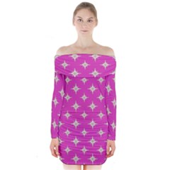 Star-pattern-b 001 Long Sleeve Off Shoulder Dress by nate14shop