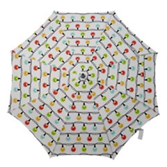 Christmas-light-bulbs-seamless-pattern-colorful-xmas-garland Hook Handle Umbrellas (small) by nate14shop