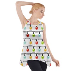 Christmas-light-bulbs-seamless-pattern-colorful-xmas-garland Side Drop Tank Tunic by nate14shop