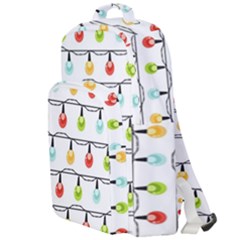 Christmas-light-bulbs-seamless-pattern-colorful-xmas-garland Double Compartment Backpack by nate14shop