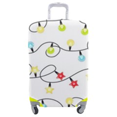Christmas-light-bulbs-seamless-pattern-colorful-xmas-garland,white Luggage Cover (medium) by nate14shop