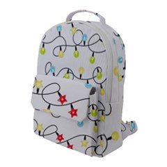 Christmas-light-bulbs-seamless-pattern-colorful-xmas-garland,white Flap Pocket Backpack (large)