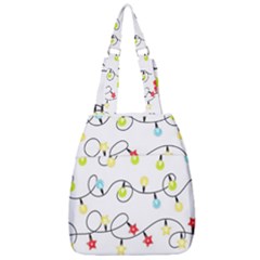 Christmas-light-bulbs-seamless-pattern-colorful-xmas-garland,white Center Zip Backpack by nate14shop