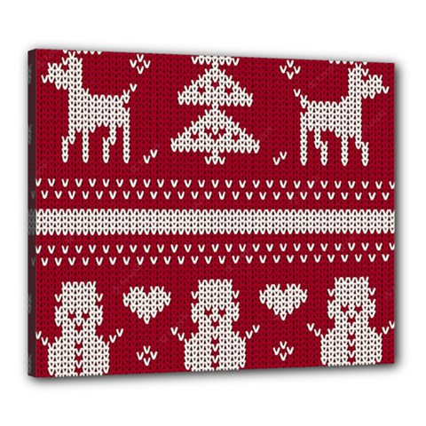 Christmas-seamless-knitted-pattern-background 001 Canvas 24  X 20  (stretched)