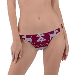 Christmas-seamless-knitted-pattern-background 001 Ring Detail Bikini Bottom by nate14shop