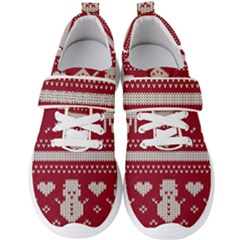 Christmas-seamless-knitted-pattern-background 001 Men s Velcro Strap Shoes by nate14shop