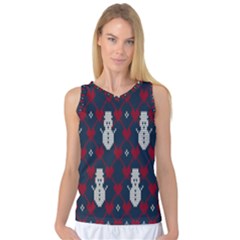 Christmas-seamless-knitted-pattern-background 002 Women s Basketball Tank Top by nate14shop