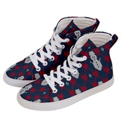 Christmas-seamless-knitted-pattern-background 002 Men s Hi-top Skate Sneakers by nate14shop