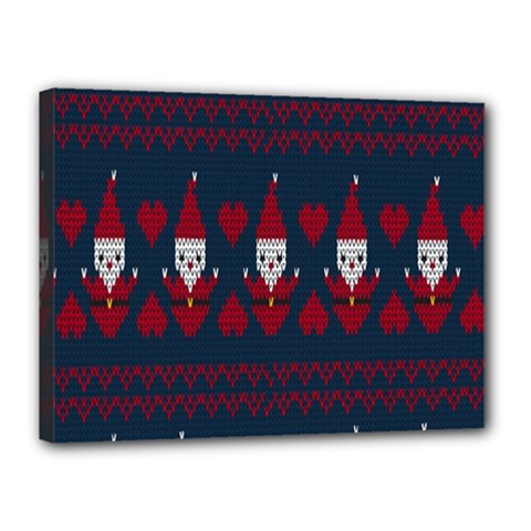 Christmas-seamless-knitted-pattern-background 003 Canvas 16  x 12  (Stretched)