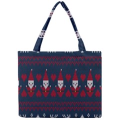 Christmas-seamless-knitted-pattern-background 003 Mini Tote Bag by nate14shop