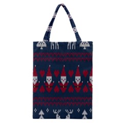 Christmas-seamless-knitted-pattern-background 003 Classic Tote Bag by nate14shop