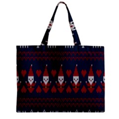 Christmas-seamless-knitted-pattern-background 003 Zipper Mini Tote Bag by nate14shop