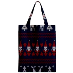 Christmas-seamless-knitted-pattern-background 003 Zipper Classic Tote Bag
