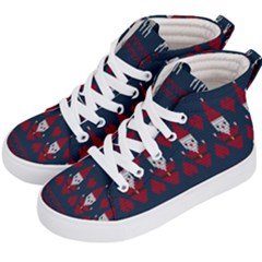 Christmas-seamless-knitted-pattern-background 003 Kids  Hi-Top Skate Sneakers