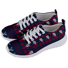 Christmas-seamless-knitted-pattern-background 003 Men s Lightweight Sports Shoes